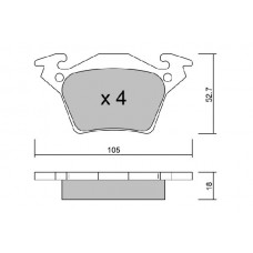 BPMB-2008 AISIN Комплект гальмівних колодок дисковий гальм