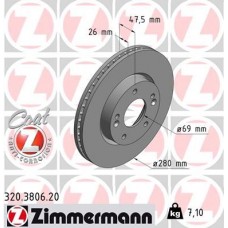 320.3806.20 ZIMMERMANN Гальмівний диск