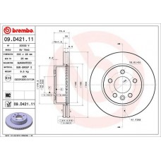09.D421.11 BREMBO Гальмівний диск