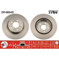 DF4864S TRW Гальмівний диск