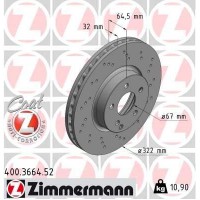 400.3664.52 ZIMMERMANN Гальмівний диск