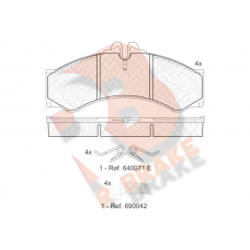 RB1126-204 R BRAKE Комплект гальмівних колодок дисковий гальм