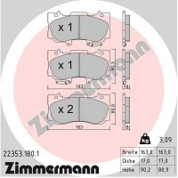 22353.180.1 ZIMMERMANN Комплект гальмівних колодок дисковий гальм