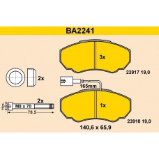 BA2241 BARUM КомплеК т гальмівних колодок, дискове гальмо
