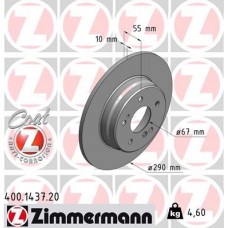 400.1437.20 ZIMMERMANN Гальмівний диск