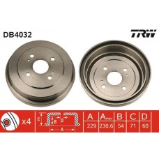 DB4032 TRW Гальмівний барабан