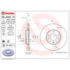 09.A222.10 BREMBO Гальмівний диск