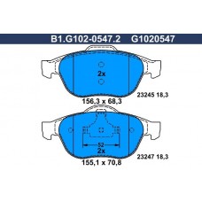 B1.G102-0547.2 GALFER Комплект гальмівних колодок дисковий гальм