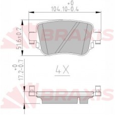 AA0621 BRAXIS Комплект гальмівних колодок дисковий гальм