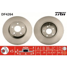 DF4264 TRW Гальмівний диск