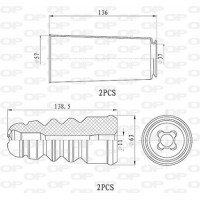 DCK5003.04 OPEN PARTS Пилозахисний комплект амортизатор