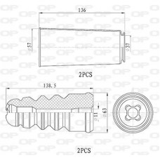 DCK5003.04 OPEN PARTS Пилозахисний комплект амортизатор