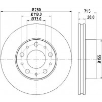 8DD 355 122-691 HELLA PAGID Гальмівний диск