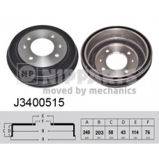 J3400515 NIPPARTS Гальмівний барабан
