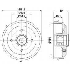 8DT 355 302-811 HELLA PAGID Гальмівний барабан