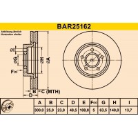 BAR25162 BARUM Гальмівний диск