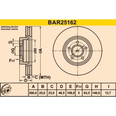 BAR25162 BARUM Гальмівний диск