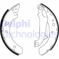 LS1683 DELPHI Комплект гальмівних колодок