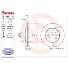 09.A357.10 BREMBO Гальмівний диск
