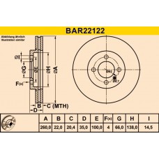 BAR22122 BARUM Гальмівний диск