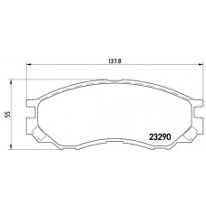 P 54 020 BREMBO Комплект гальмівних колодок дисковий гальм