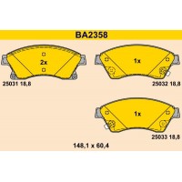BA2358 BARUM КомплеК т гальмівних колодок, дискове гальмо