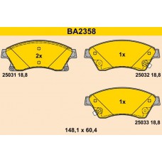 BA2358 BARUM КомплеК т гальмівних колодок, дискове гальмо