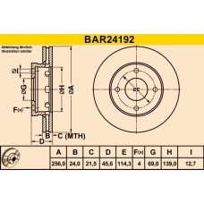 BAR24192 BARUM Гальмівний диск