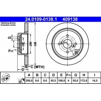 24.0109-0138.1 ATE Гальмівний диск