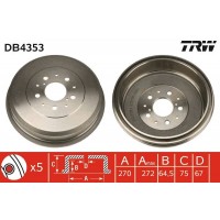 DB4353 TRW Гальмівний барабан