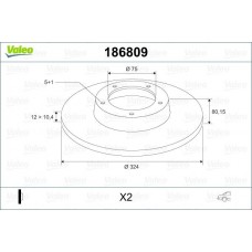 186809 VALEO Гальмівний диск