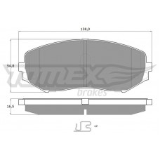TX 14-92 TOMEX Brakes Комплект гальмівних колодок дисковий гальм