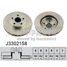 J3302158 NIPPARTS Гальмівний диск
