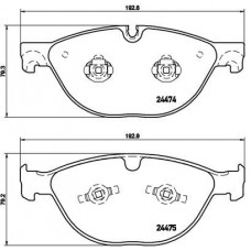 P 36 025 BREMBO Комплект гальмівних колодок дисковий гальм