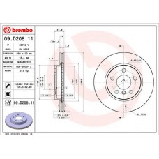 09.D208.11 BREMBO Гальмівний диск