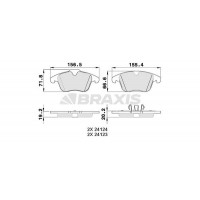AA0044 BRAXIS Комплект гальмівних колодок дисковий гальм