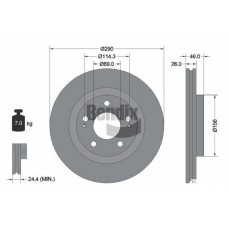 BDS1915 BENDIX Braking Гальмівний диск