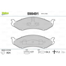 598491 VALEO Комплект гальмівних колодок дисковий гальм