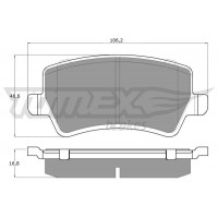 TX 14-85 TOMEX Brakes Комплект гальмівних колодок дисковий гальм