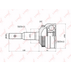 CO-5929A LYNXauto Шарнирный комплект, Привідний вал