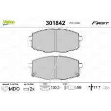 301842 VALEO Комплект гальмівних колодок дисковий гальм