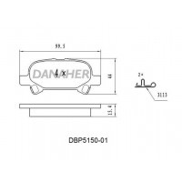 DBP5150-01 DANAHER Комплект гальмівних колодок дисковий гальм