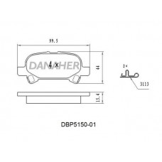 DBP5150-01 DANAHER Комплект гальмівних колодок дисковий гальм