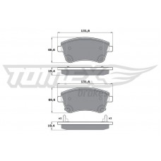 TX 16-53 TOMEX Brakes Комплект гальмівних колодок дисковий гальм