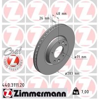 440.3111.20 ZIMMERMANN Гальмівний диск