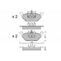 BPVW-1008 AISIN Комплект гальмівних колодок дисковий гальм