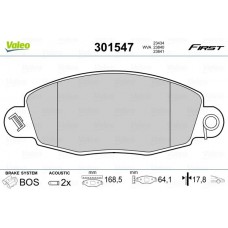 301547 VALEO Комплект гальмівних колодок дисковий гальм