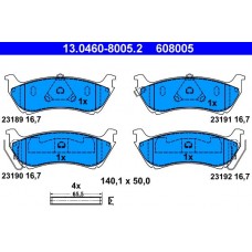 13.0460-8005.2 ATE Комплект гальмівних колодок дисковий гальм