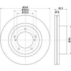 8DD 355 116-551 HELLA Гальмівний диск