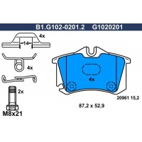 B1.G102-0201.2 GALFER Комплект гальмівних колодок дисковий гальм
